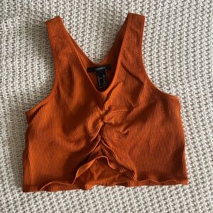 Forever 21 Orange Seamless Ribbed Crop Top